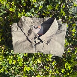5.11 Tactical Mens M Short Sleeve Button Down Shirt olive Snap Front collar